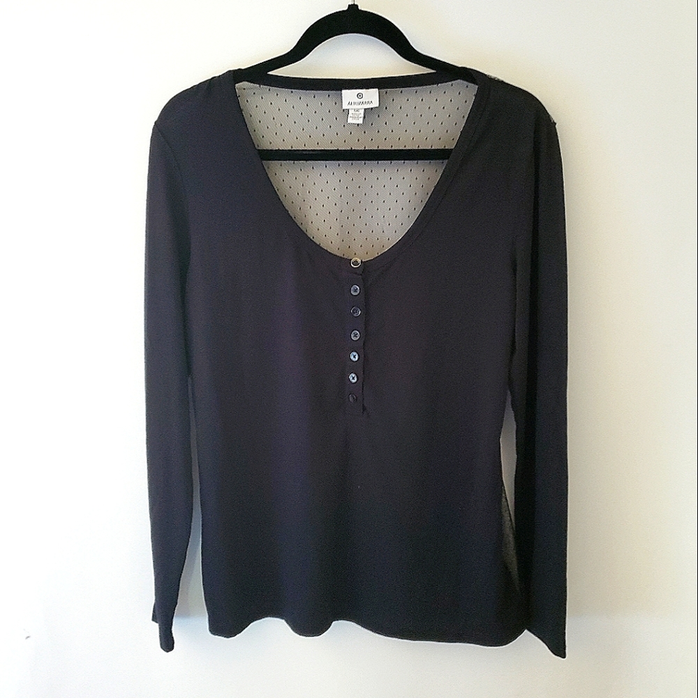 Altuzarra Jersey and Swiss dot tulle top